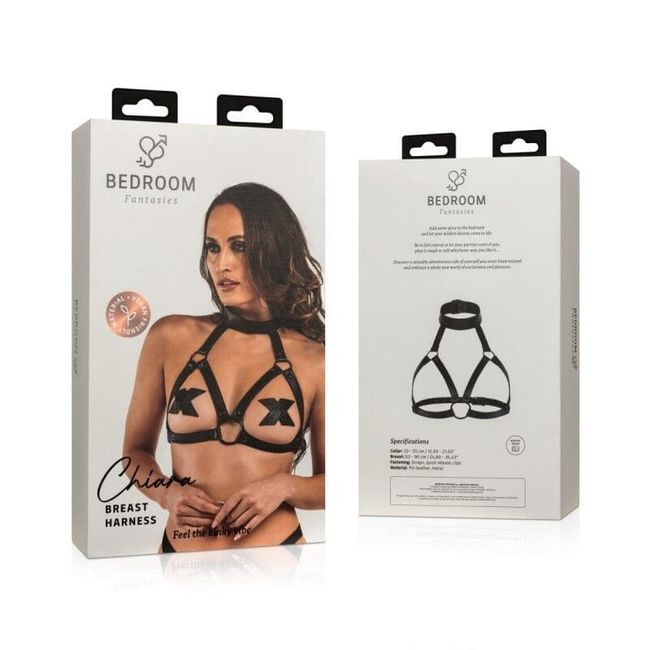 Портупея на груди Bedroom Fantasies Chiara Breast Harness Чорна One Size SO8825 фото