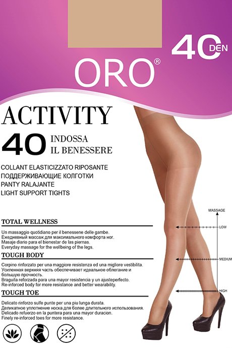 Колготки з ущільненими шортиками та профілактичним масажем ORO Activity 40 den 92723 фото