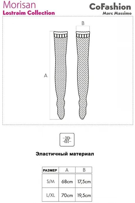 Чулки под пояс Cofashion Morisan Черные S/M 84735 фото