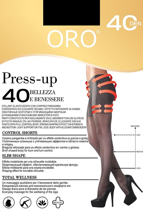 Коригувальні колготки з шортиками та профілактичним масажем ORO Press-Up 40 den 92629 фото