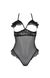 Erotic bodysuit Passion DOLLY BODY with open cups, Black, 2XL, 3XL, 2XL/3XL