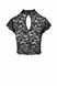 Топ Noir Handmade F303 Essence lace top with high collar Черный S SX0255 фото 4