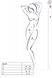 Revealing bodystocking with deep neckline and imitation stockings Passion BS075, White, S, M, L, S/M/L