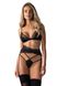 Sexy set with a garter belt Obsessive Lobellis set, Black, M, L