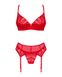 Комплект с поясом Obsessive Ingridia garter belt set Красный XS/S 100412 фото 5