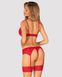 Комплект с поясом Obsessive Ingridia garter belt set Красный XS/S 100412 фото 2