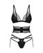 Sexy set with a garter belt Obsessive Lobellis set, Black, M, L