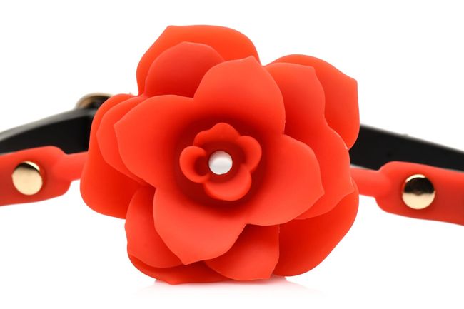 Кляп Master Series Blossom Silicone Rose Gag Червоно-чорний One Size SO8801 фото
