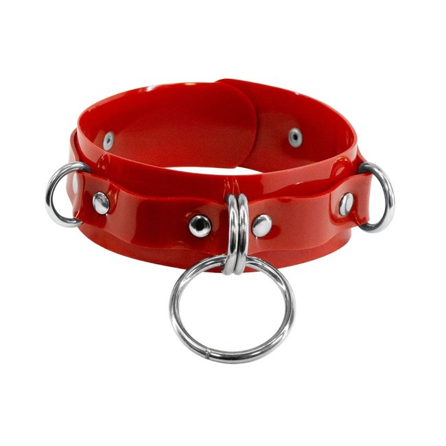 Feral Feelings D-Rings Collar Red One Size