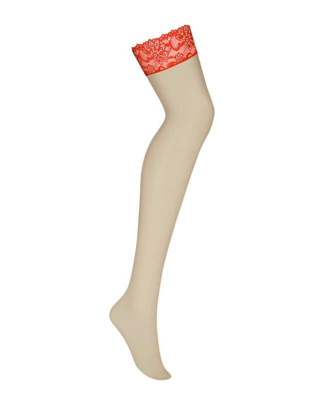 Stockings with a belt Obsessive 838-STO-3 with a lace crown, L, XL, L/XL