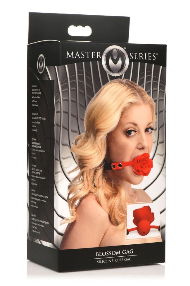 Кляп Master Series Blossom Silicone Rose Gag Красно-черный One Size SO8801 фото