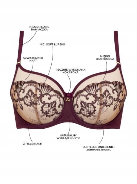 Bra soft with cup Samanta Perla A143, Баклажан, 90D