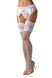 Belt stockings Obsessive 810-STO-2 with lace crown White S/M