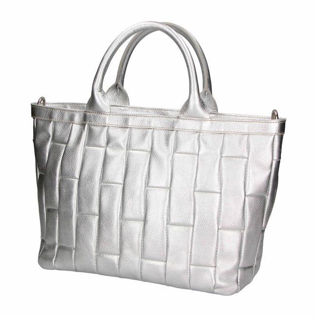 Велика шкіряна сумка шоппер Italian Bags san0084 san0084_silver фото