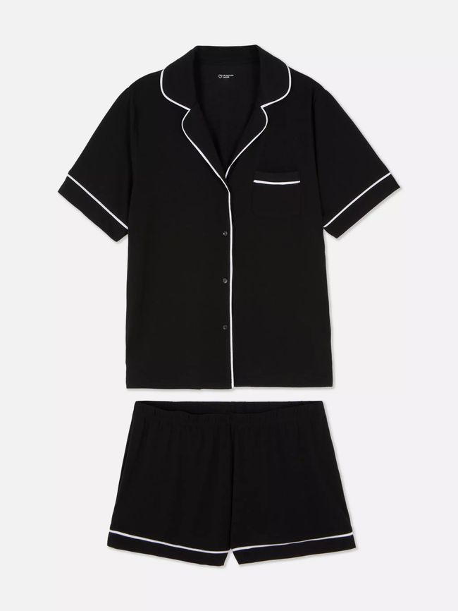 Primark Cares Pyjamas 80215 Shirt and Shorts, Black, XL