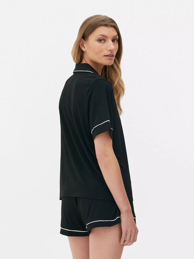 Primark Cares Pyjamas 80215 Shirt and Shorts, Black, XL