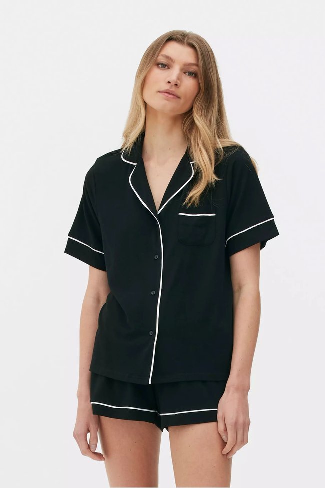 Primark Cares Pyjamas 80215 Shirt and Shorts, Black, XL