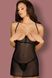 Intriguing open cup chemise Obsessive Pearlove chemise, Black, S, M, S/M