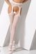 Erotic tights-bodystocking with imitation of fishnet stockings and belt Passion S014, White, S, M, L, S/M/L