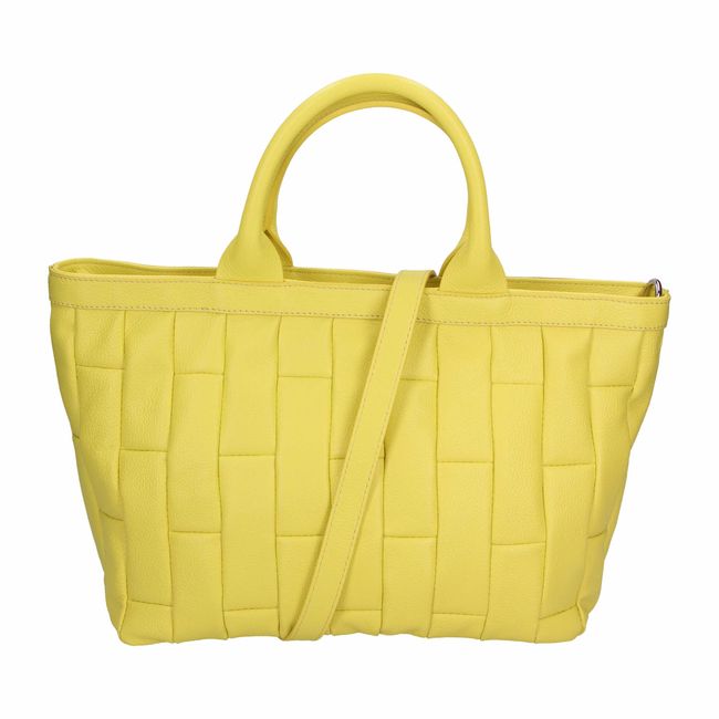 Большая кожаная сумка шоппер Italian Bags san0084 san0084_yellow фото