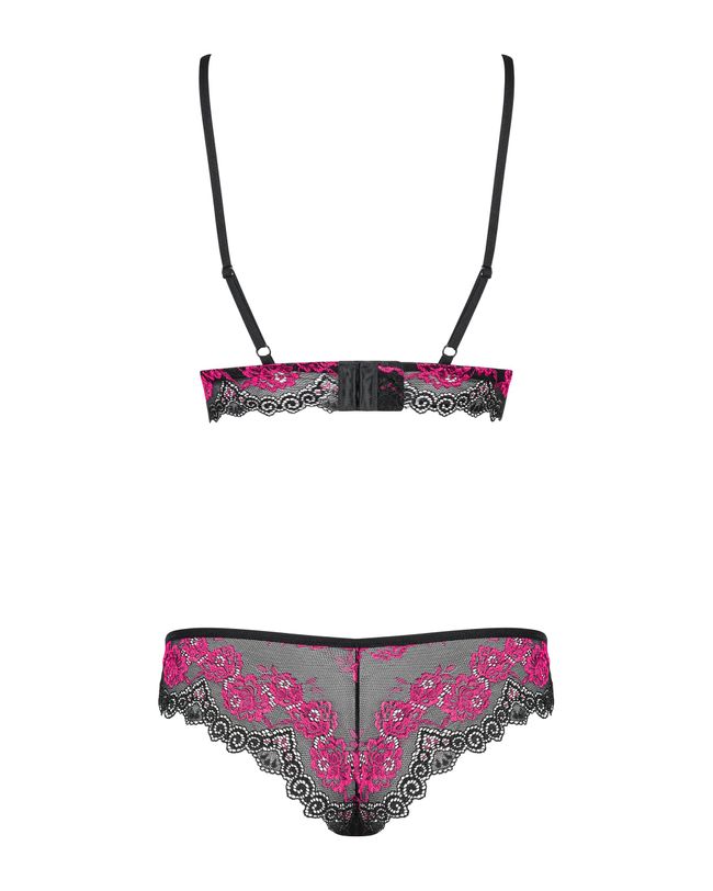 Lace set Obsessive Tulia set Black-raspberry S/M