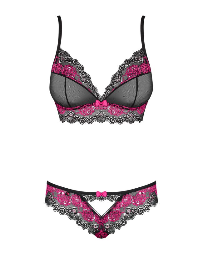 Lace set Obsessive Tulia set Black-raspberry S/M