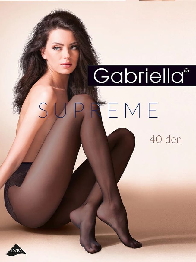 Колготки Gabriella Supreme 40 den з ажурними трусиками Тілесні 4 70733 фото