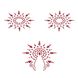 Crystal pastis decoration for chest and vulva Petits Joujoux Gloria set of 3 Red One Size