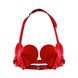 Bra Heart Leather Feral Feelings Hearts Bra, Red, ONE SIZE, ONE SIZE