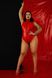 Patent leather bodysuit with full body zipper D&A Daring Stella, Red, 3XL, 3XL