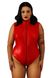 Patent leather bodysuit with full body zipper D&A Daring Stella, Red, 3XL, 3XL