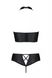 Комплект из эко-кожи бюстгальтер бра и трусики с имитацией шнуровки Passion Nancy Bikini SO7103 фото 4