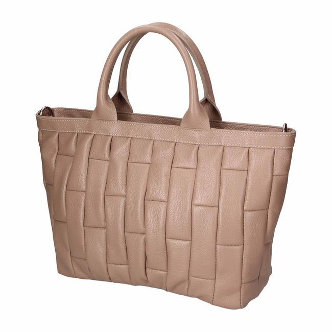 Большая кожаная сумка шоппер Italian Bags san0084 san0084_taupe фото