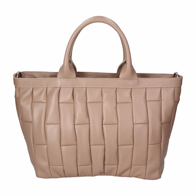 Велика шкіряна сумка шоппер Italian Bags san0084 san0084_taupe фото