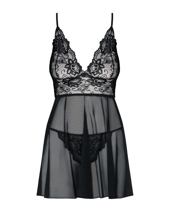 Peignoir Obsessive Idyllia babydoll Black S/M