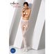 Beautiful erotic fishnet tights-bodystocking with intimate cutout Passion S007, White, S, M, L, S/M/L