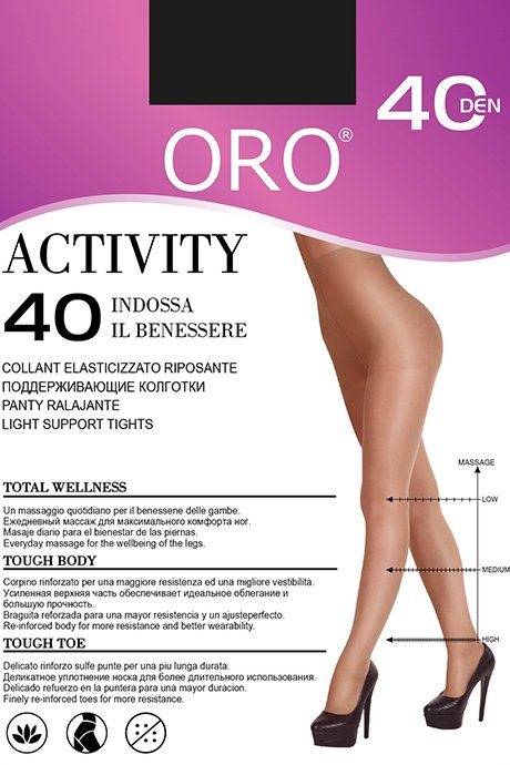 Колготки з ущільненими шортиками та профілактичним масажем ORO Activity 40 den 92612 фото