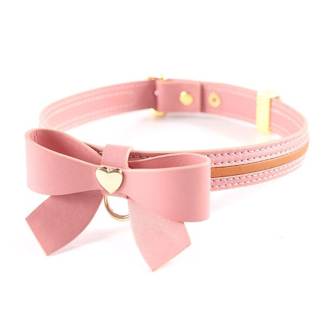 Нашийник з повідцем LOCKINK SEVANDA Love Heart Butterfly Leather Collar Set Рожевий One Size SX0864 фото