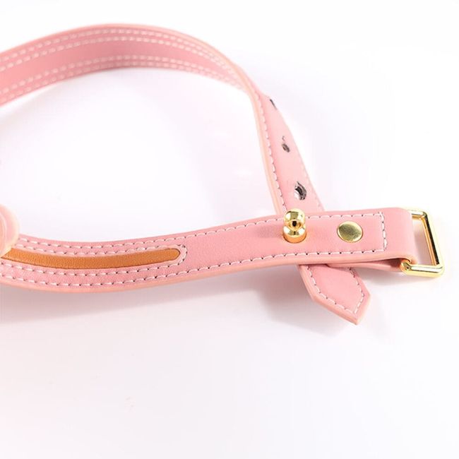 Нашийник з повідцем LOCKINK SEVANDA Love Heart Butterfly Leather Collar Set Рожевий One Size SX0864 фото