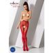 Beautiful erotic fishnet tights-bodystocking with intimate cutout Passion S007, Red, S, M, L, S/M/L