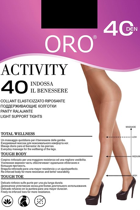Колготки з ущільненими шортиками та профілактичним масажем ORO Activity 40 den 92593 фото