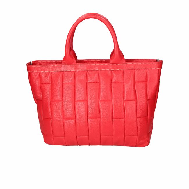 Большая кожаная сумка шоппер Italian Bags san0084 san0084_red фото
