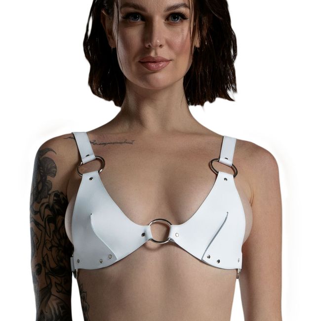 Bra Leather Feral Feelings Bikini Top, White, ONE SIZE, ONE SIZE