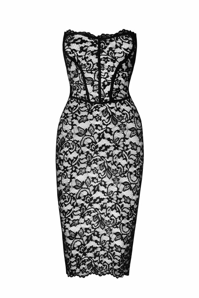 Мереживна сукня Noir Handmade F301 Catalyst lace up midi dress Чорна 3XL