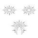 Crystal pastis decoration for chest and vulva Petits Joujoux Gloria set of 3 Silver One Size