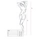 Erotic tights-bodystocking with imitation of fishnet stockings and belts Passion S006, White, S, M, L, S/M/L