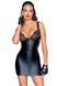 Latex dress Noir Handmade F254 Powerwetlook mini-dress Black 2XL