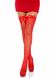 Leg Avenue Fishnet Thigh Highs With Bow One Size Red