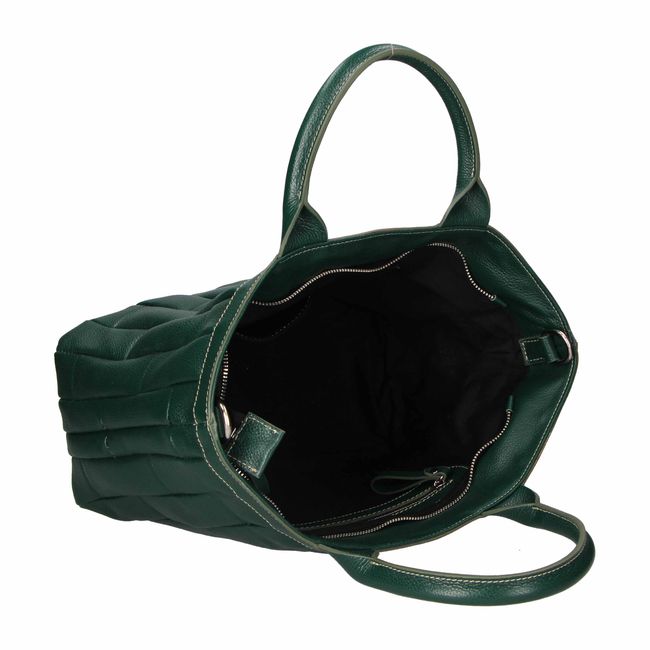 Большая кожаная сумка шоппер Italian Bags san0084 san0084_green фото