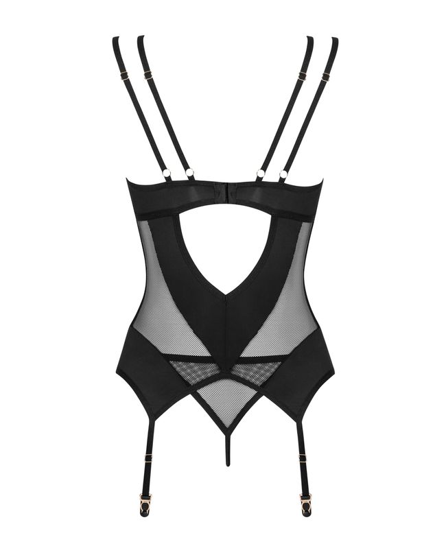 Корсет Obsessive Nesari corset Черный XS/S 101288 фото